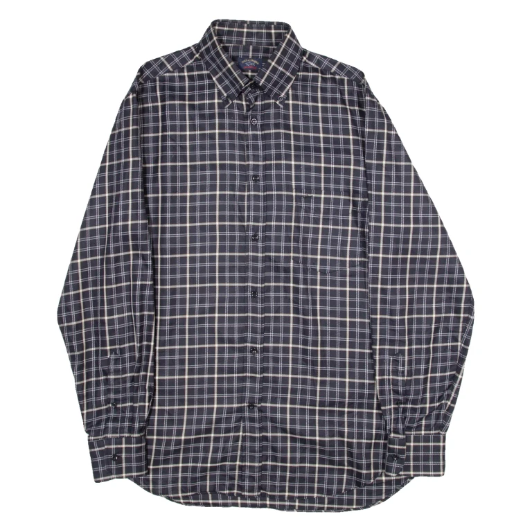 PAUL & SHARK Mens Shirt Black Check Long Sleeve M