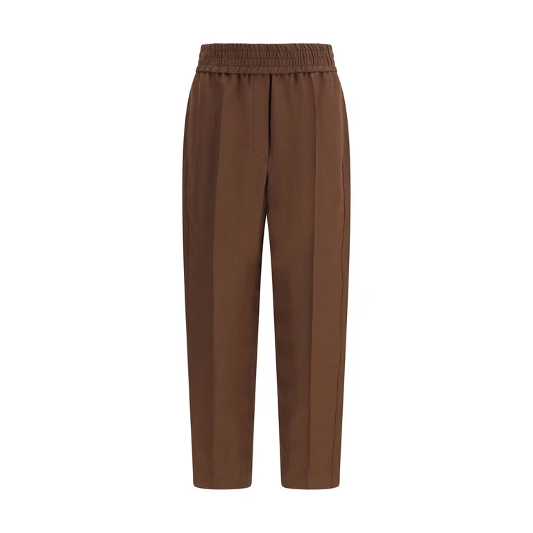 Brunello Cucinelli Brown Viscose Casual Pants - Women