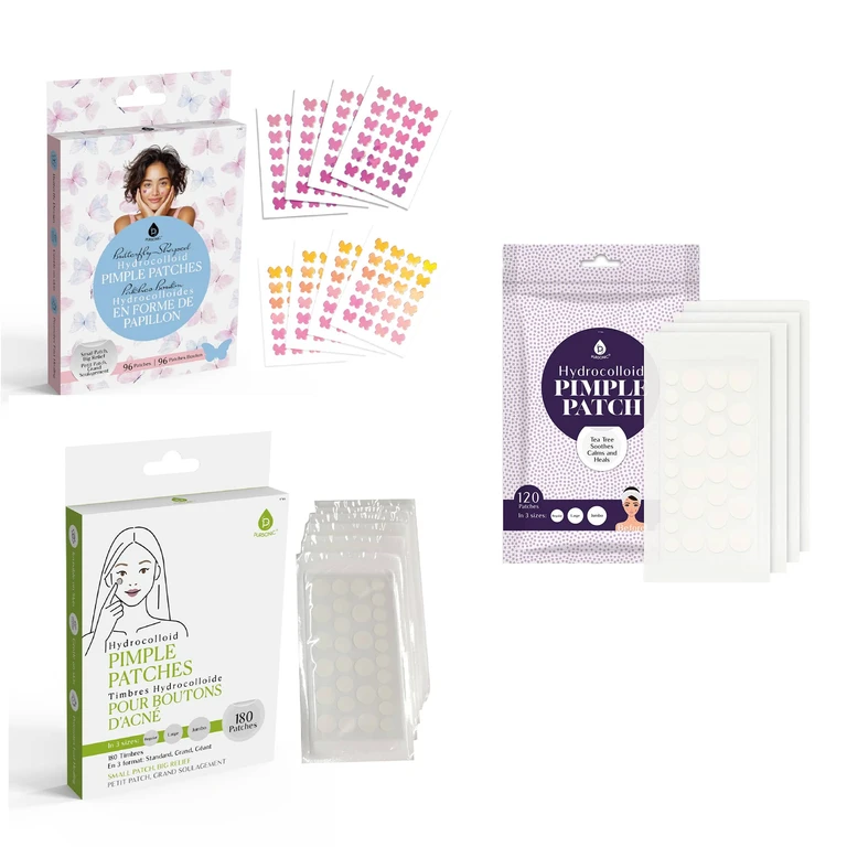 Clear Skin Bundle: 3 Packs of Hydrocolloid Pimple Patches (Classic, Butterfly, & Multi-Size)