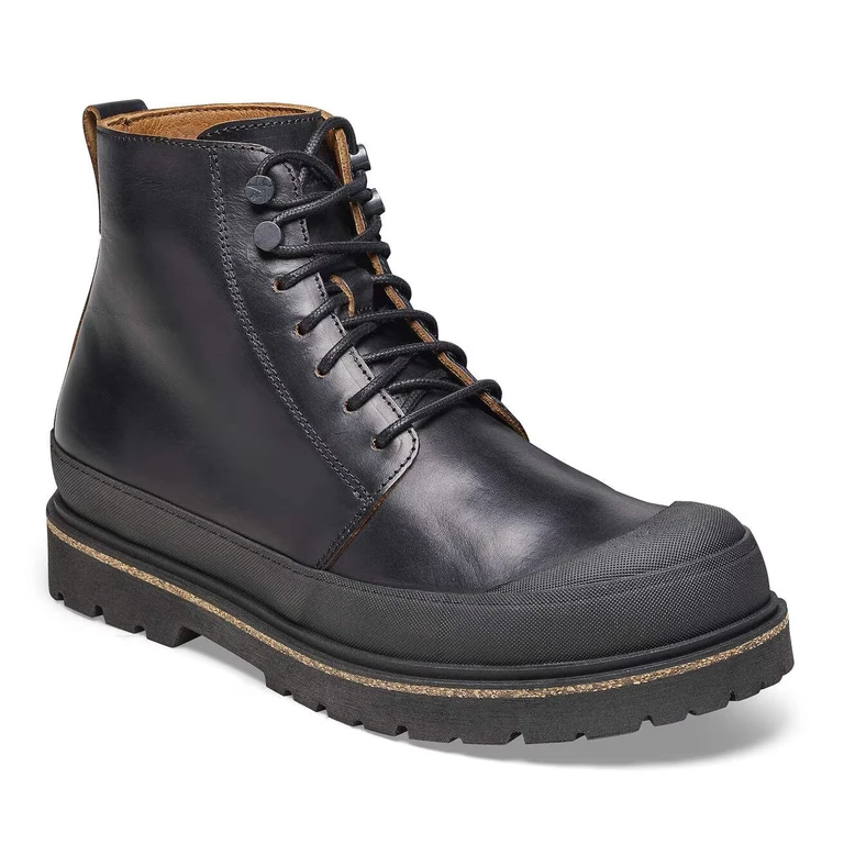 Unisex Prescott Lace Up Natural Leather Black