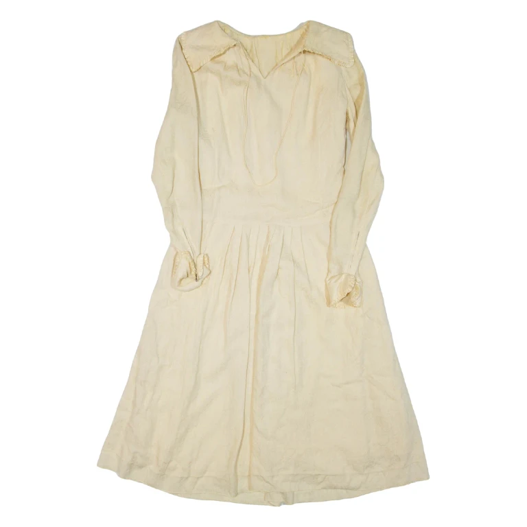 Womens Day Dress Yellow Long Sleeve Knee Length M