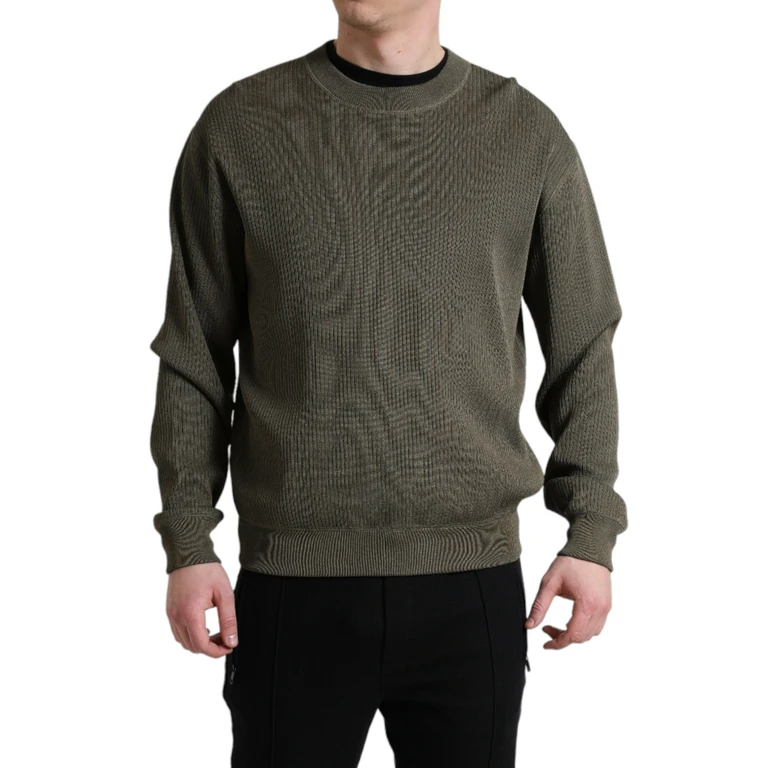 Dolce & Gabbana Green Viscose Crew Neck Men Pullover Sweater Polyester Clothing - Men
