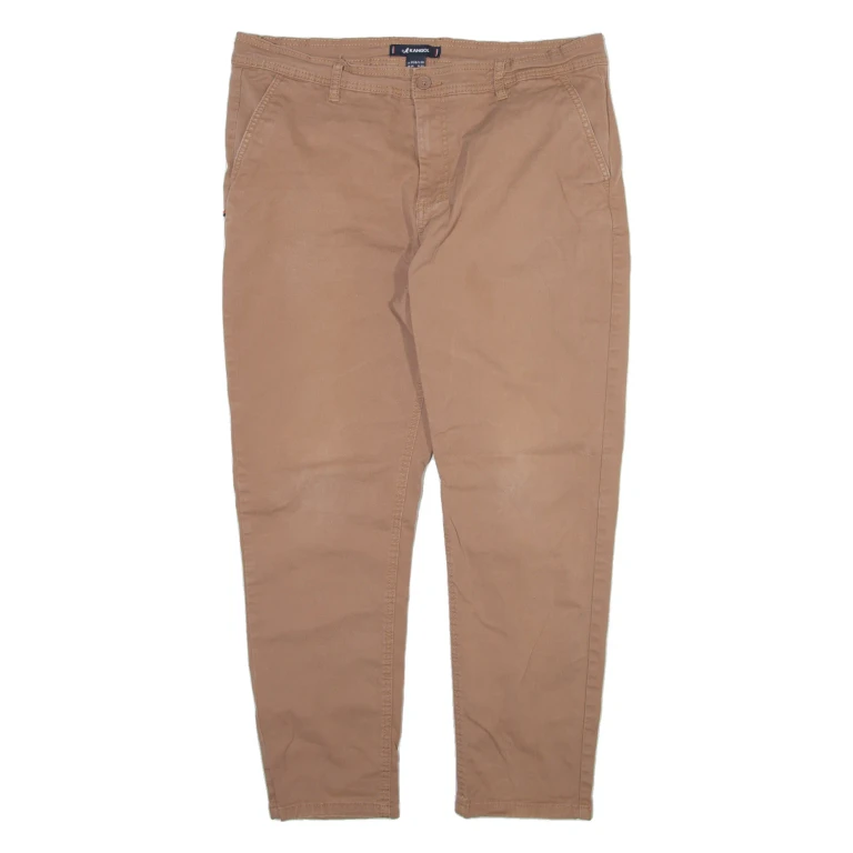 KANGOL Mens Trousers Brown Regular Tapered W36 L27