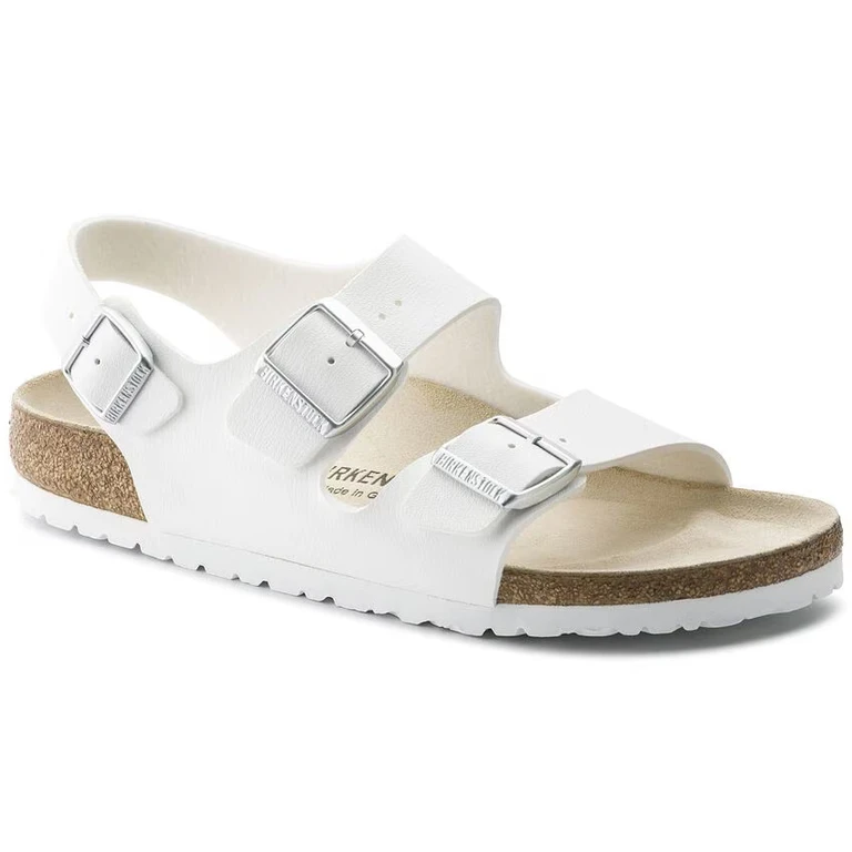 Milano Birko-Flor White Sandals