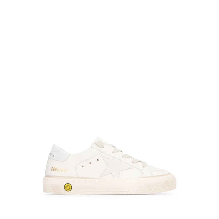 Golden Goose Kids May Nappa Upper Suede Sta Opticwhite Goat Leather Cow Sneaker