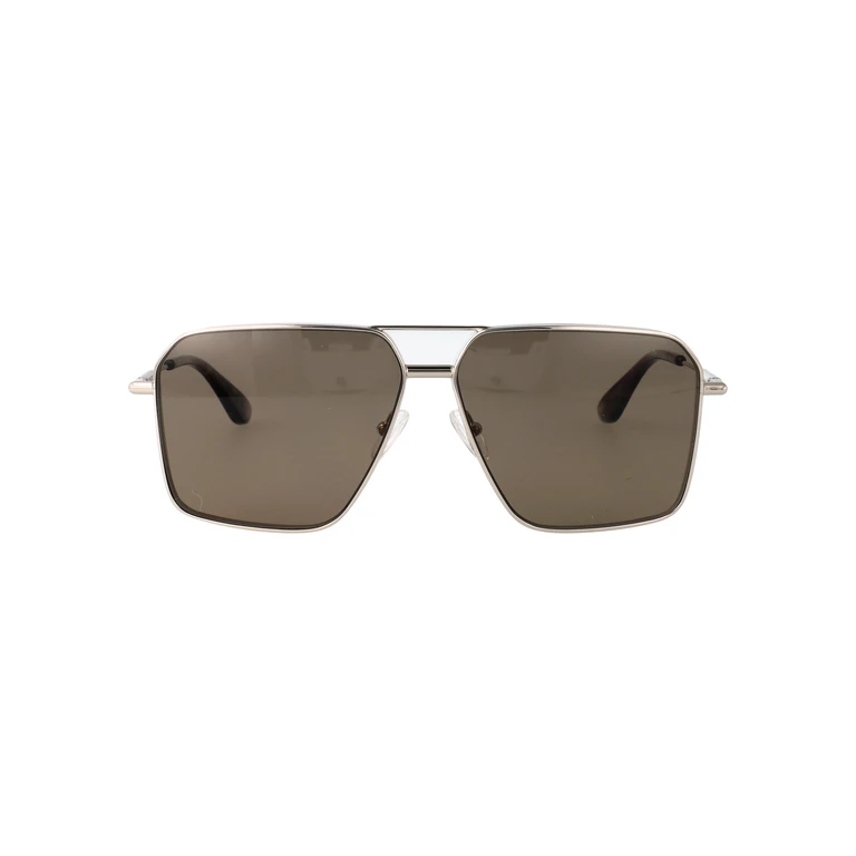 Alexander McQueen Am0500s 002 Silver-silver-brown Metal Sunglasses - Men
