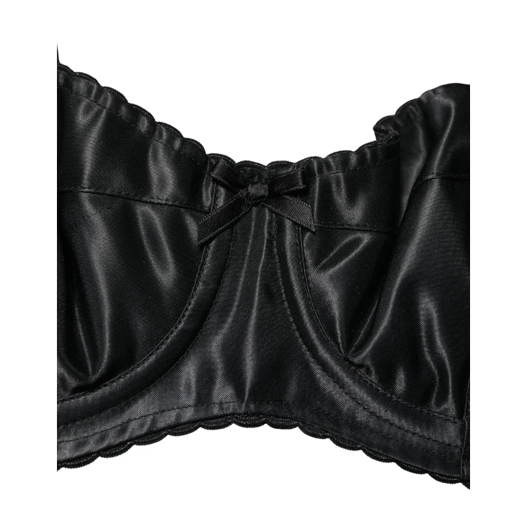 Dolce & Gabbana Black Semi-Pad Underwire Balconette Bra Underwear Elastane Silk Clothing - Women