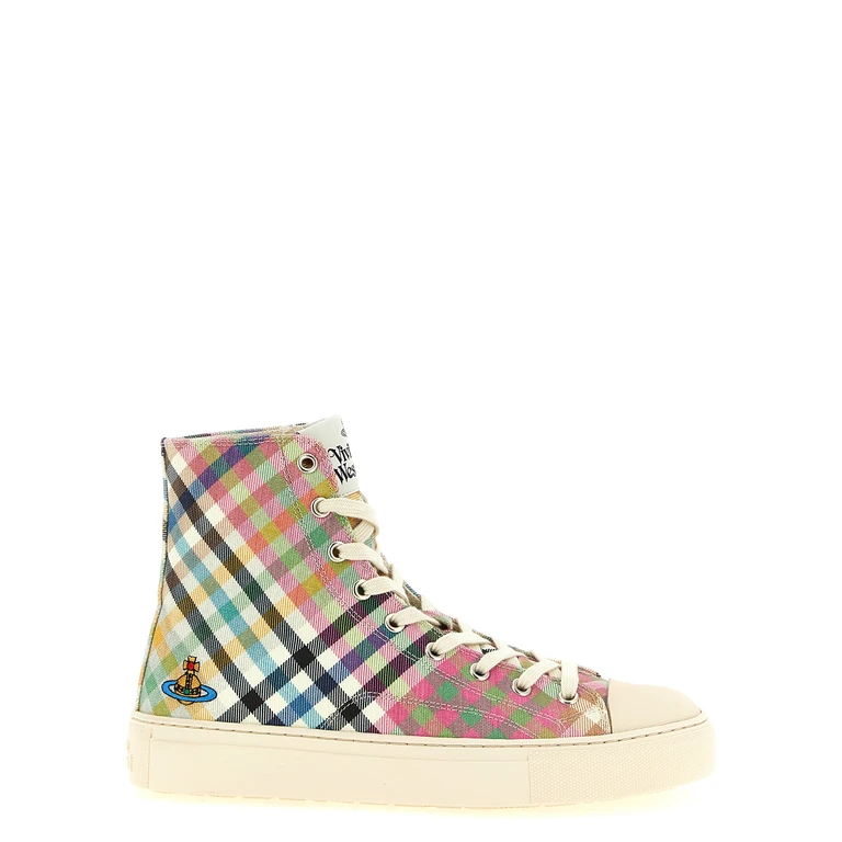 Multicolor Cotton High Top Sneakers - Women