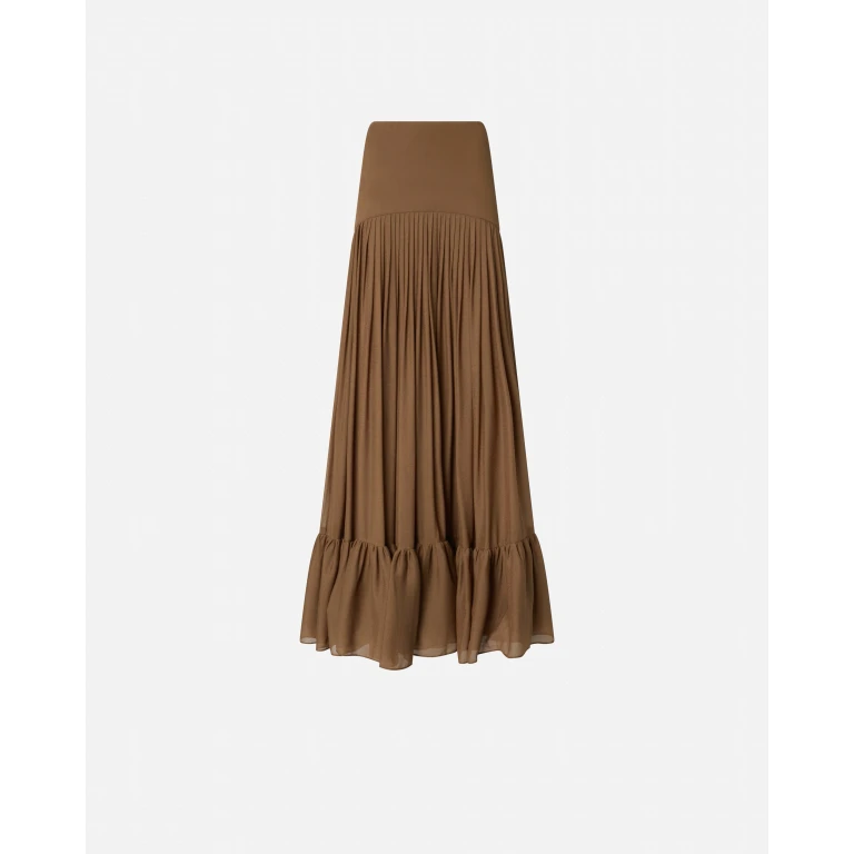 Pinko - Jupe longue à volants en crêpe Georgette de viscose - 40