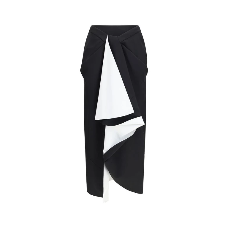 Black Wool Oves Aries Midi Skirt - Women