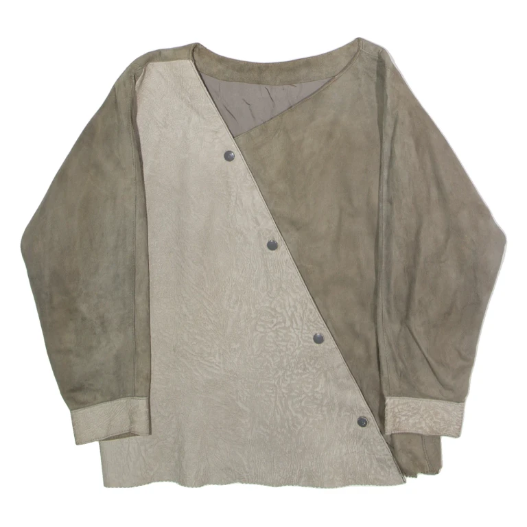 Womens Blazer Jacket Grey Faux Suede XL