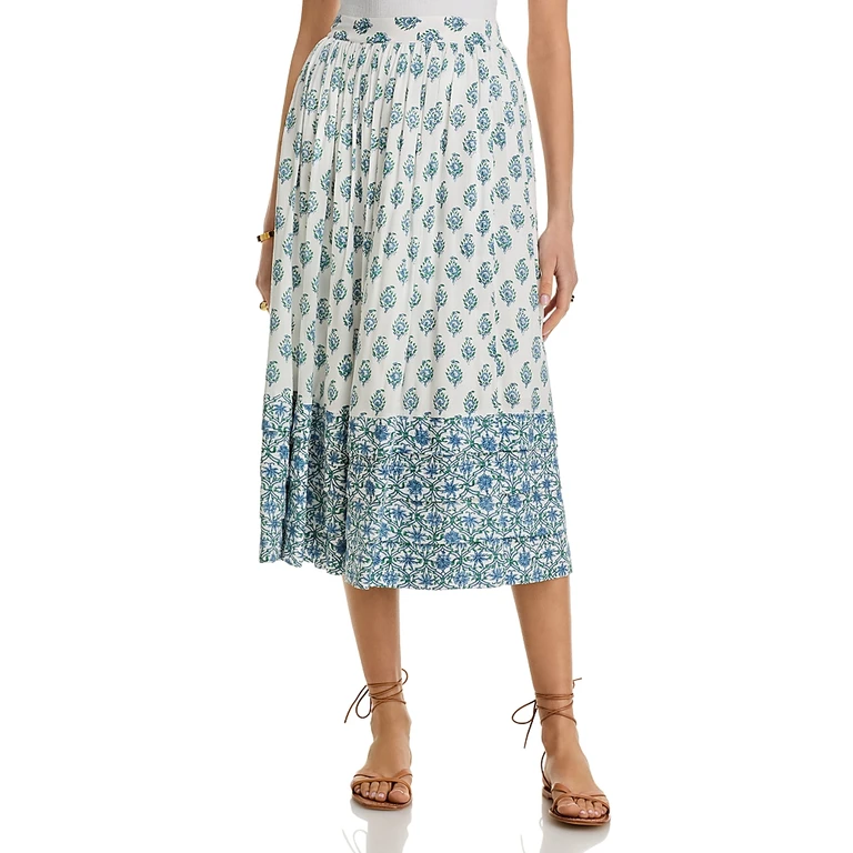 Area Stars Block Print Midi Skirt