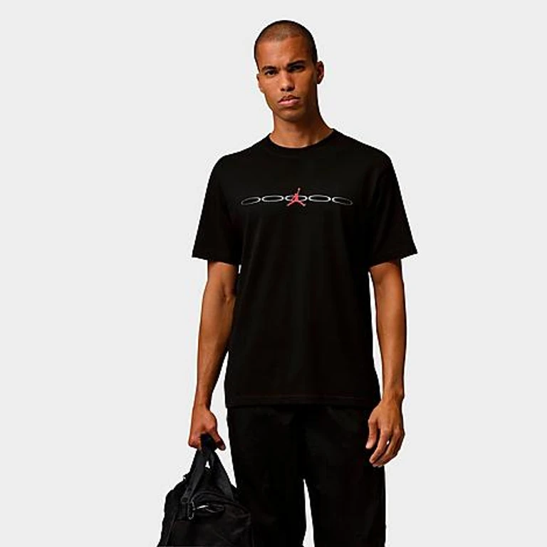 Nike Men's Jordan Sport Dri-FIT T-Shirt in Black/White/University Red Size: XS
