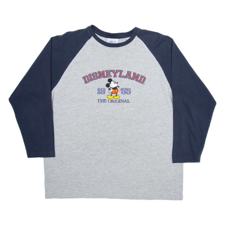 DISNEY Mens T-Shirt Grey Long Sleeve L
