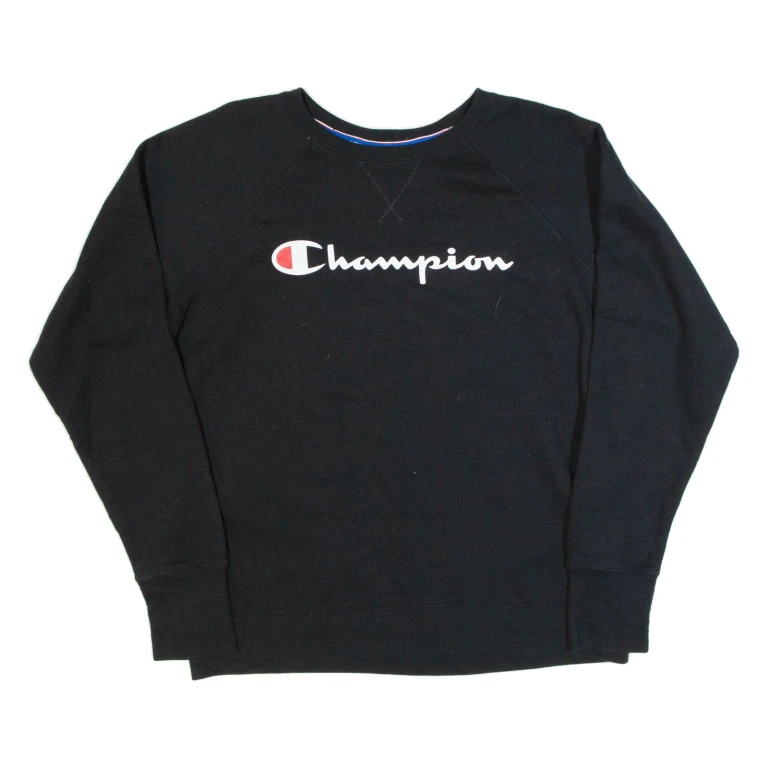 CHAMPION Mens Sweatshirt Black L
