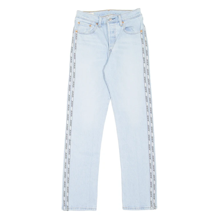 LEVI'S 501 BIG E Jeans Spell-Out Womens Blue Regular Straight W25 L30