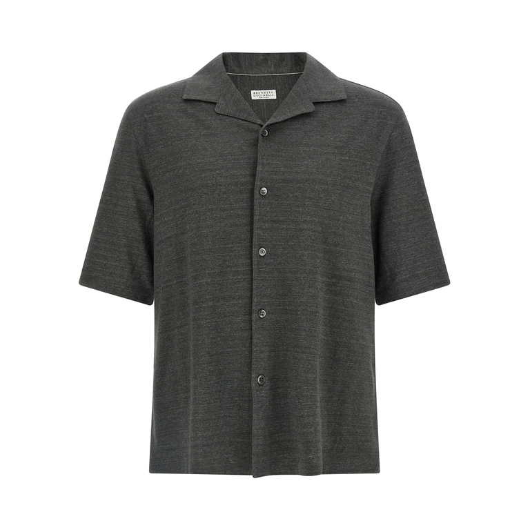 Brunello Cucinelli Gray Linen Blouse - Men