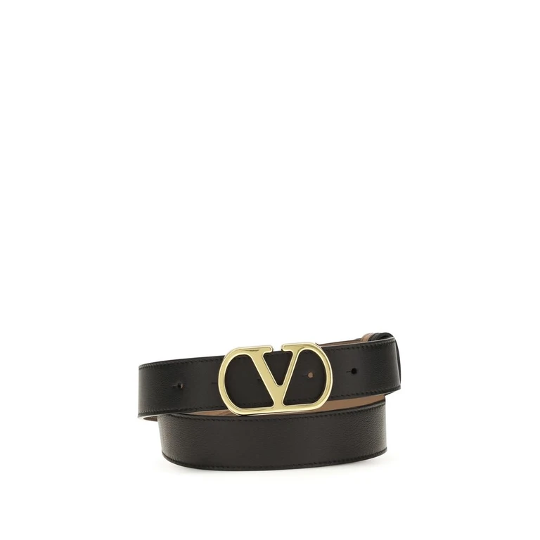 Valentino Garavani Black Calf Leather Bos Taurus Regular Belt - Women