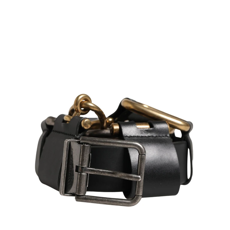Dolce & Gabbana Men Black Classic Leather Metal Buckle Belt Calf - Men