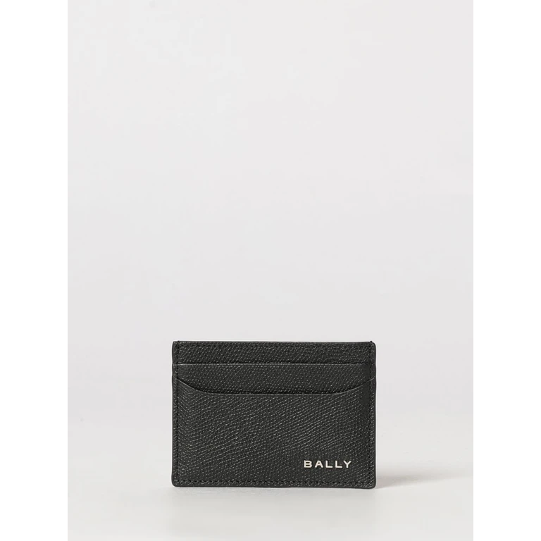 Grained Leather Card Holder with Metal Logo and Five Slots (MLB03OVT574U901P)