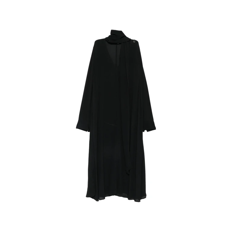 Scarf-detail V-neck Maxi Dress