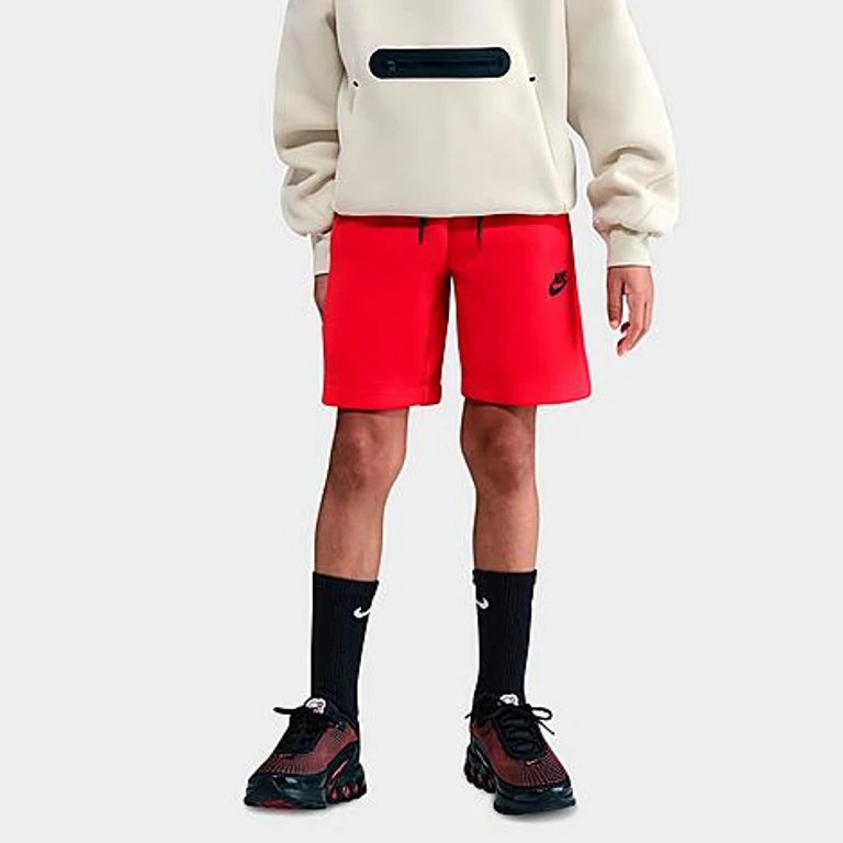 Boys Big Kids Sportswear Tech Fleece Shorts in University Red/Black Size: XS
