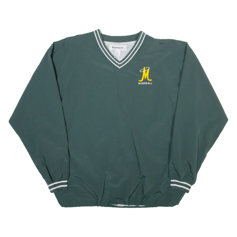 TONIX Mens Sweatshirt Green V-Neck L