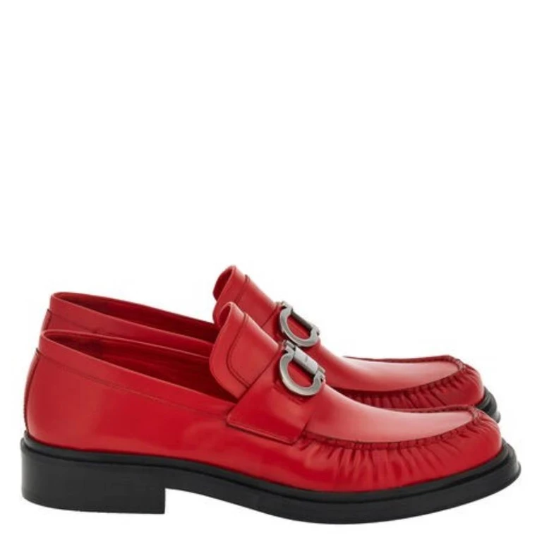 Duccio Leather Gancini Loafers, Size 9 EE (022479 769401)