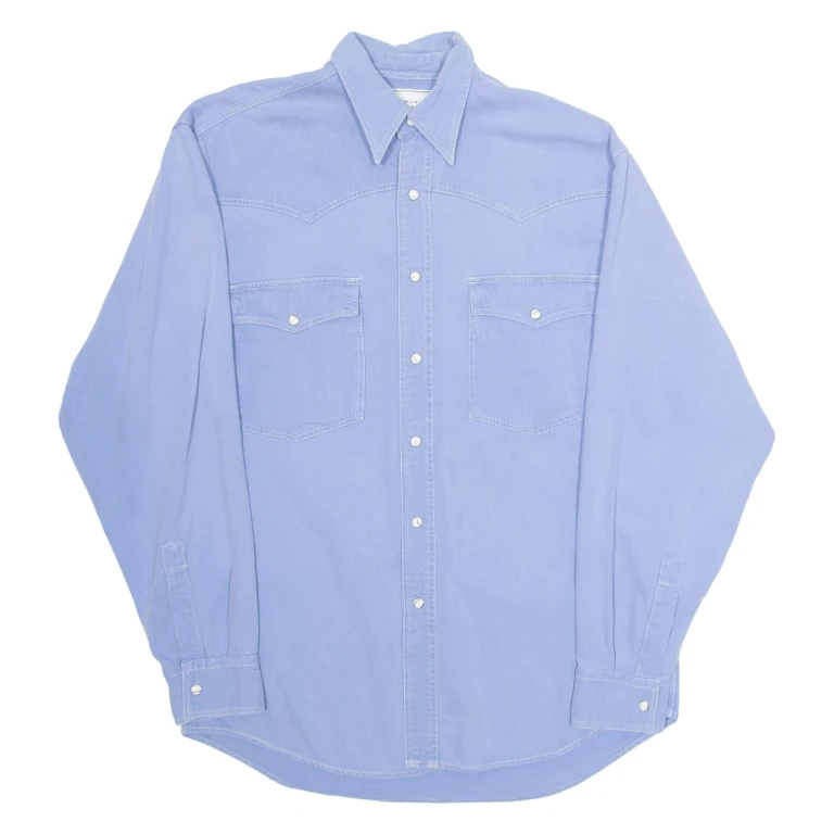 NIEDERBERGER LINA Mens Denim Shirt Blue Long Sleeve S