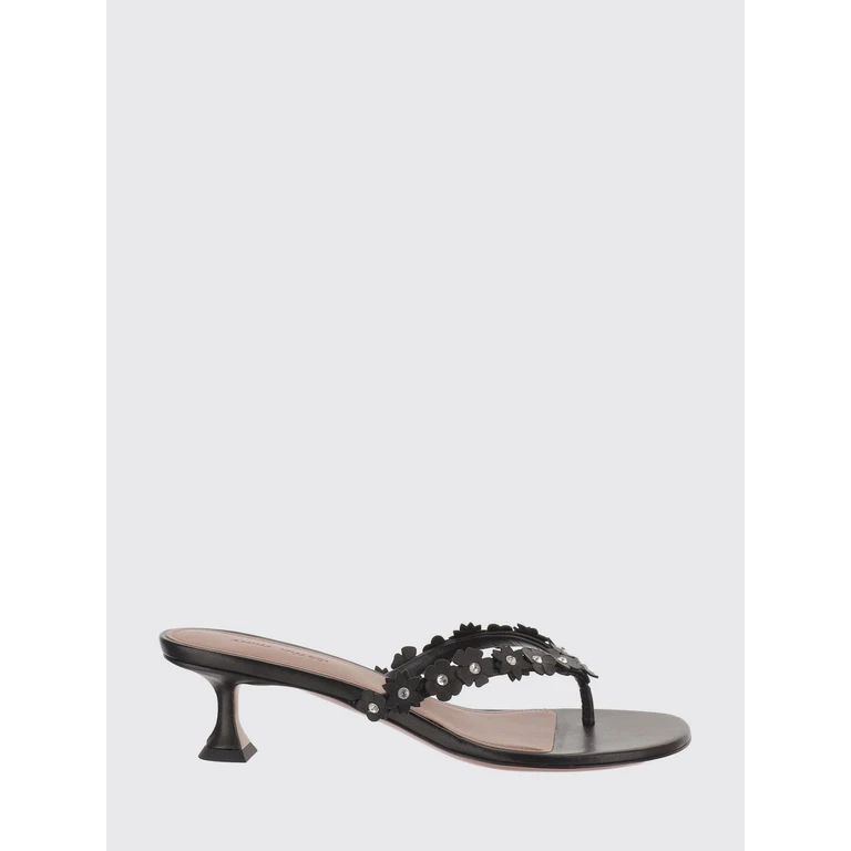 Heeled Sandal Woman color Black (JANISTHONG45BLACKWHITE)