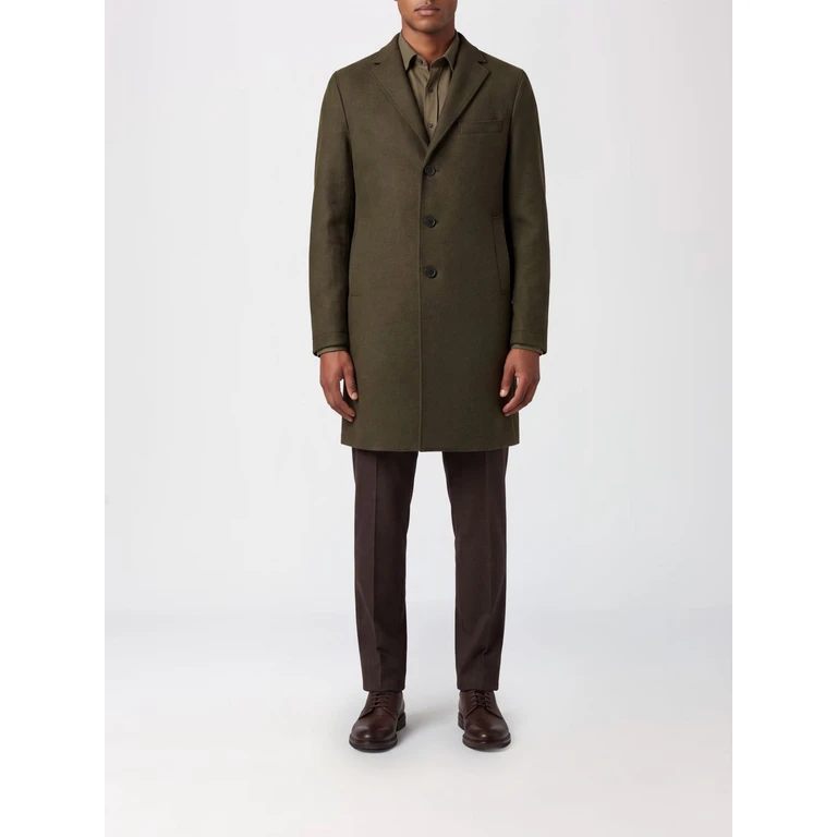 Single-Breasted Short Coat in 100% Virgin Wool with Lapels (C9101MLK609)