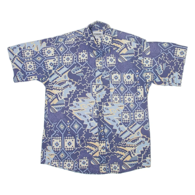 TORERO Mens Shirt Blue Geometric M