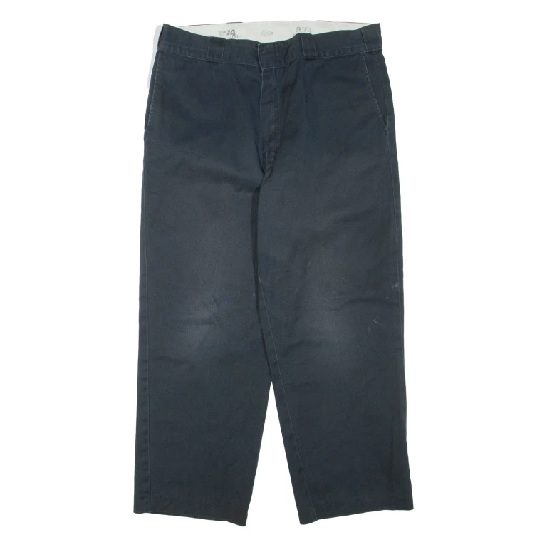 DICKIES Mens Trousers Black Regular Straight W34 L26