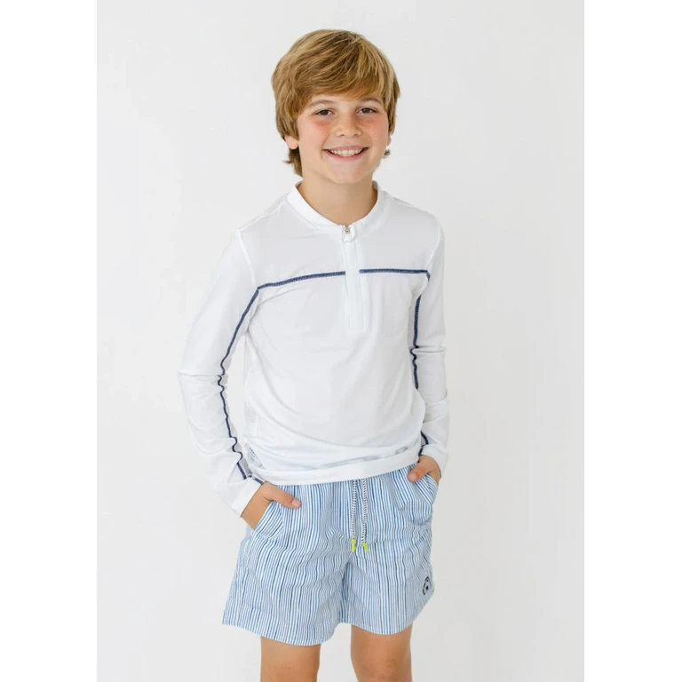 Boys Seaside Stripe Swim Trunk