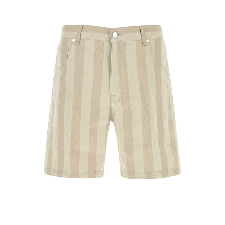 Fendi Embroidered Canvas Bermuda Shorts Naturale+ecru' Exterior: Cotton - Men