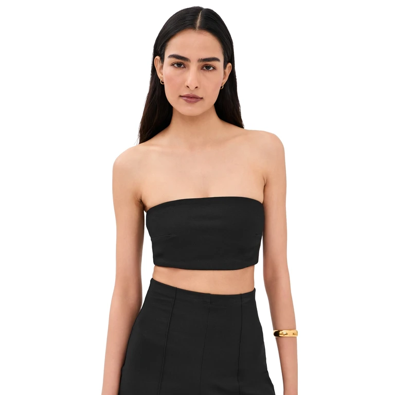 RIPLEY RADER Ponte Knit Bandeau Top Black L