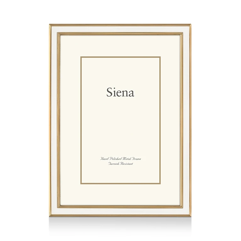 Siena Wide Enamel with Gold Frame, 5 x 7