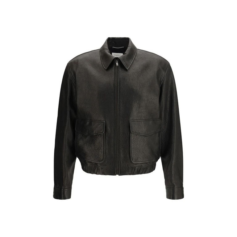 Saint Laurent Black Lamb Ovis Aries Leather Jacket Clothing - Men
