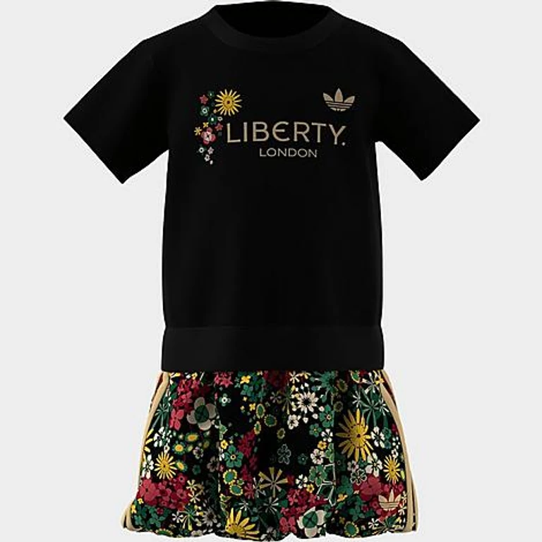 Infant and Girls' Toddler Originals x Liberty London T-Shirt and Skirt Set in Black/Multi Size: 3M