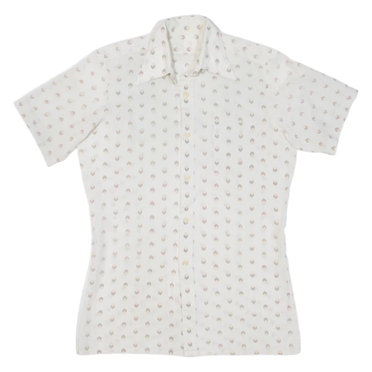 Mens Shirt Beige Crazy Pattern S