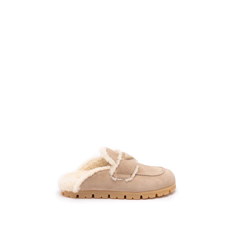 Suede And Shearling Mules