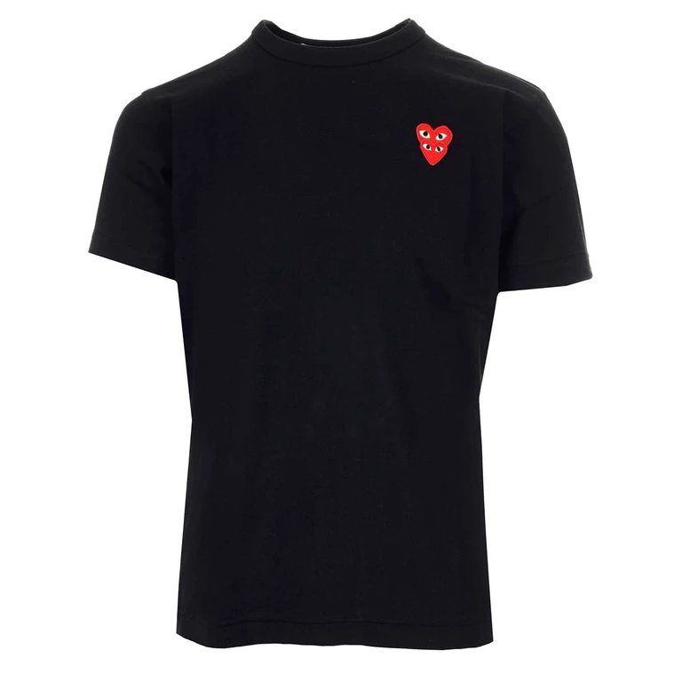 Comme Des Garcons Play T-SHIRT DOUBLE HEARTS Black Cotton - Unisex
