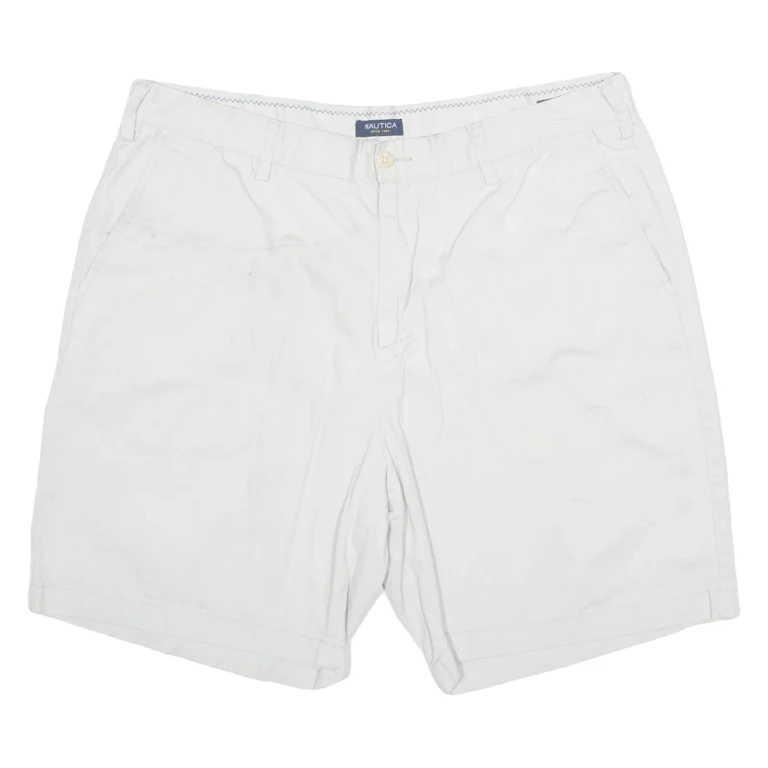 NAUTICA Mens Chino Shorts Cream XL W38