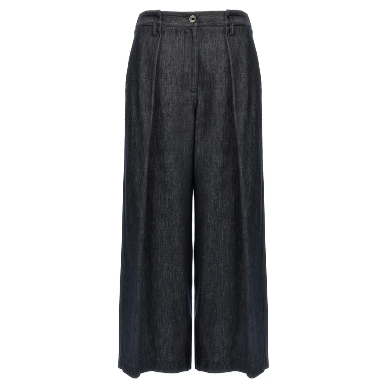 Brunello Cucinelli Blue Cotton Casual Pants - Women