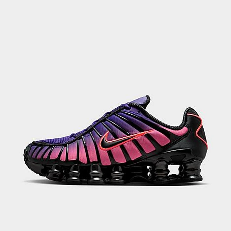Nike Women's Shox TL FADE Casual Shoes in Court Purple/Metallic Black/Peony Size: 5.0
