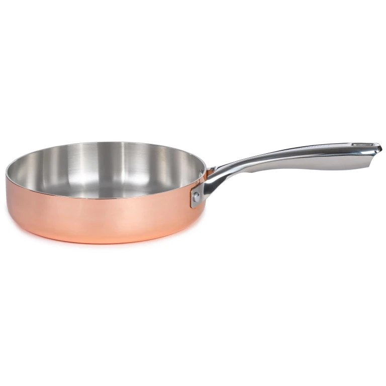 Vintage Tri-Ply Copper 8" Deep Skillet, Polished