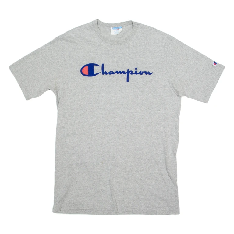 CHAMPION Mens T-Shirt Grey Crew Neck L