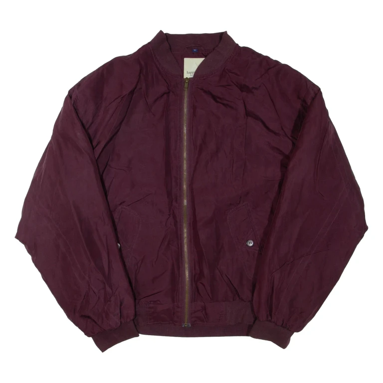 HAPPY LIFE Mens Bomber Jacket Purple XL