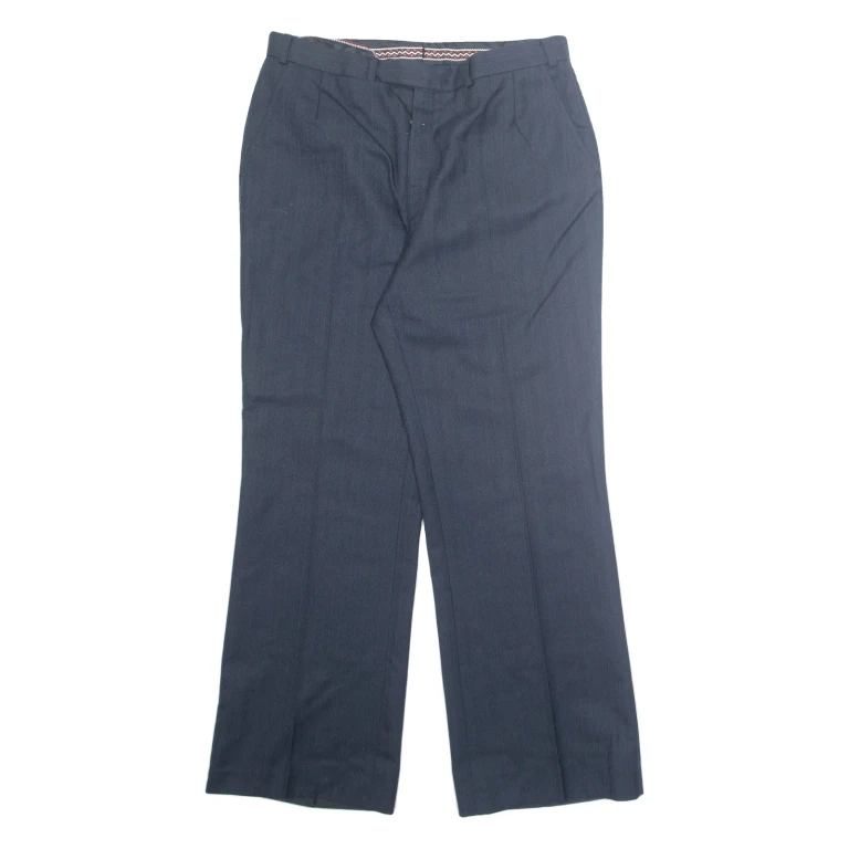 Chino Mens Trousers Blue Regular Straight W32 L28
