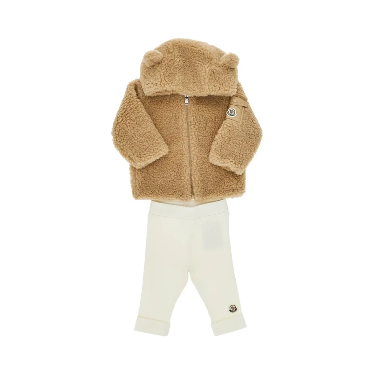 Teddy fleece and cotton two-piece set Kids 3-6M
